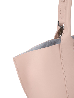 Жіноча сумка шоппер MIRATON шкіряна молочного кольору - фото 5 - Miraton