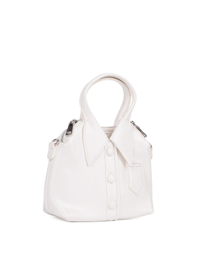 Женская сумка кросс-боди MIRATON из экокожи белая с фурнитурой - фото 2 - Miraton