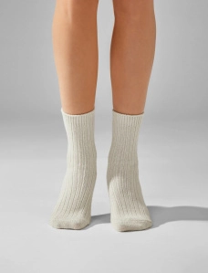 Женские высокие носки Legs SOCKS CASHEMERE MERINO бежевые - фото  - Miraton