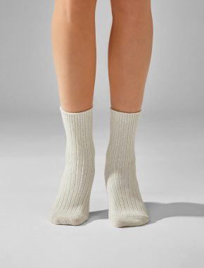 Женские высокие носки Legs SOCKS CASHEMERE MERINO бежевые - фото  - Miraton