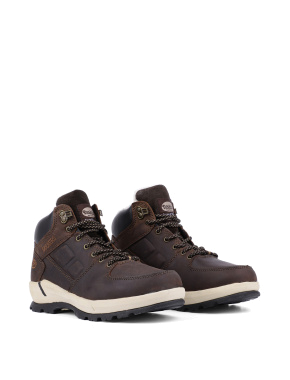 Чоловічі зимові шкіряні черевики з підкладкою з натурального хутра коричневі - фото 3 - Miraton