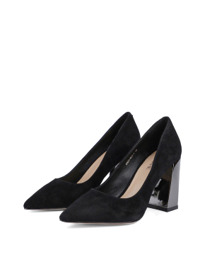 Жіночі туфлі з гострим носком велюрові чорні - фото 2 - Miraton