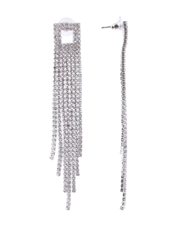 Женские серьги подвески MIRATON с камнями в серебре фото 1