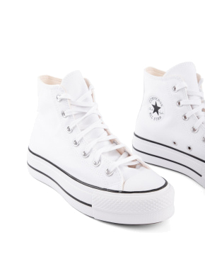 Жіночі кеди Converse Chuck Taylor All Star Lift білі тканинні - фото 5 - Miraton