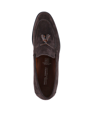 Чоловічі туфлі замшеві коричневі лофери - фото 4 - Miraton