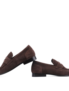 Мужские туфли лоферы Miguel Miratez коричневые замшевые - фото 2 - Miraton