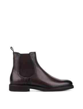 Мужские ботинки челси коричневые кожаные - фото 1 - Miraton