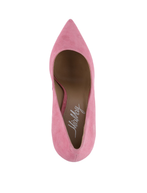 Жіночі туфлі велюрові рожеві з гострим носком - фото 4 - Miraton
