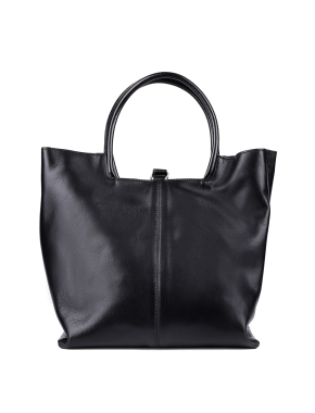 Женская сумка MIRATON кожаная черная с брелком - фото 3 - Miraton