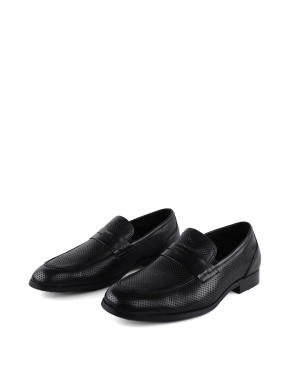 Мужские туфли кожаные черные лоферы - фото 2 - Miraton