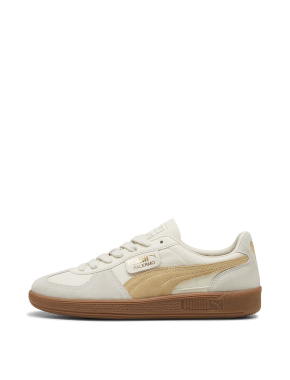 Женские кеды PUMA Palermo Lth Sneakers замшевые молочного цвета - фото 1 - Miraton