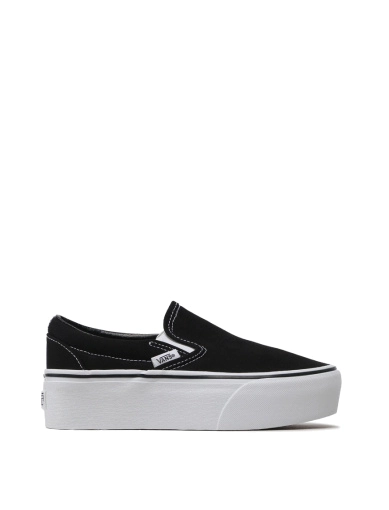 Женские слипоны Vans Slip-On тканевые черные фото 1