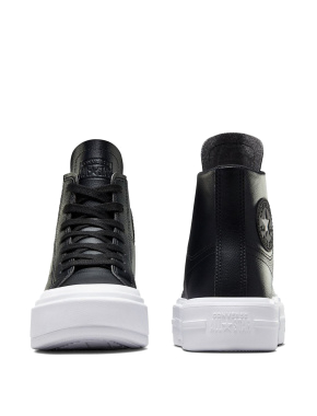 Женские ботинки Converse Chuck Taylor All Stars кожаные черные - фото 3 - Miraton