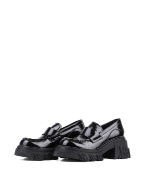 Женские туфли лоферы MIRATON из масляной кожи черные - фото 2 - Miraton