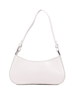 Женская сумка багет MIRATON из экокожи белая со шнуровкой - фото 3 - Miraton
