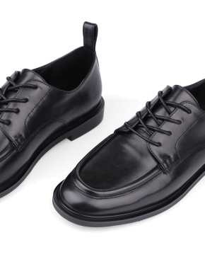 Женские туфли дерби MIRATON кожаные черные - фото 5 - Miraton