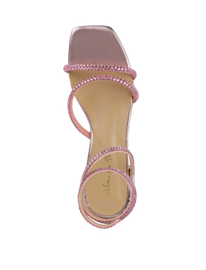 Жіночі сандалі шкіряні рожеві з квадратним носком - фото 4 - Miraton