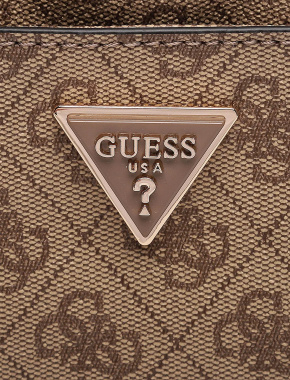 Женская бежевая сумка Guess с принтом - фото 4 - Miraton