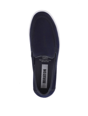 Мужские туфли лоферы замшевые синие - фото 4 - Miraton