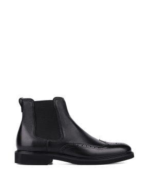 Мужские ботинки челси черные кожаные - фото 1 - Miraton