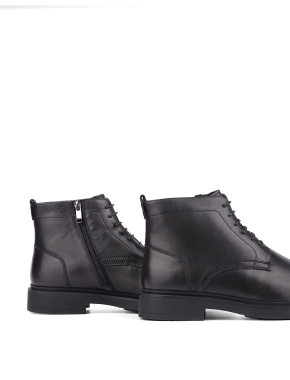 Чоловічі шкіряні черевики чорні - фото 5 - Miraton