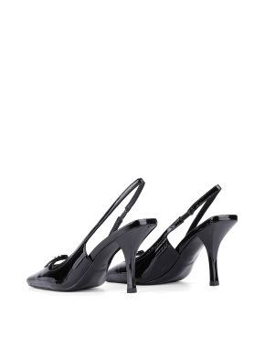 Жіночі туфлі слінгбеки MIRATON лакові чорні - фото 4 - Miraton