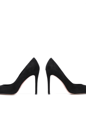 Жіночі туфлі-човники MIRATON шкіряні чорні на шпильці - фото 2 - Miraton