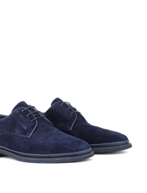 Чоловічі туфлі оксфорди сині замшеві - фото 5 - Miraton