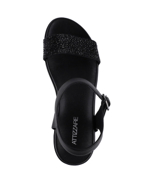 Жіночі сандалі велюрові чорні - фото 4 - Miraton