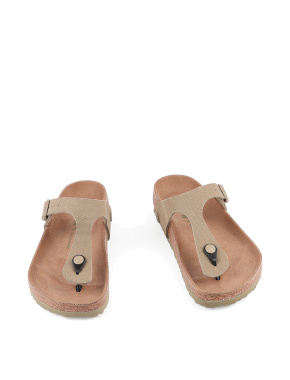 Женские шлепанцы BIRKENSTOCK из искусственной кожи бежевые - фото 1 - Miraton