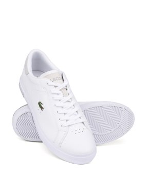 Мужские кеды Lacoste POWERCOURT белые кожаные - фото 2 - Miraton