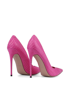 Жіночі туфлі MIRATON рожеві зі шкіри змії - фото 6 - Miraton
