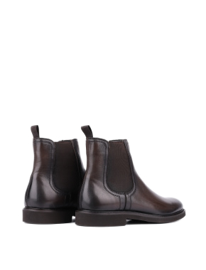 Мужские ботинки челси коричневые кожаные - фото 3 - Miraton