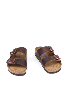 Мужские шлепанцы BIRKENSTOCK кожаные бежевые - фото 2 - Miraton