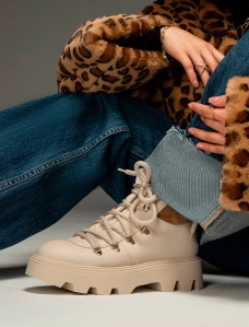 Женские кожаные ботинки берцы - фото  - Miraton
