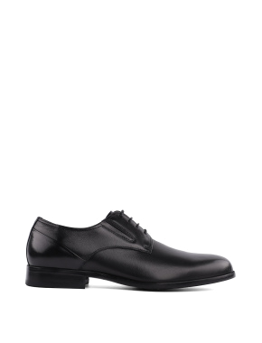 Мужские туфли кожаные черные оксфорды - фото 1 - Miraton