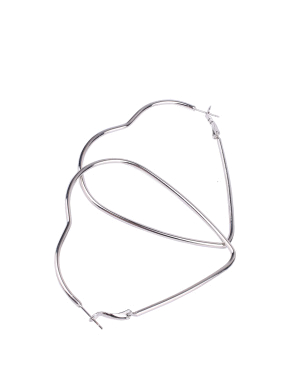 Женские серьги конго MIRATON в форме сердца в серебре - фото 2 - Miraton