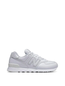 Женские белые кожаные кроссовки New Balance 574 - фото  - Miraton