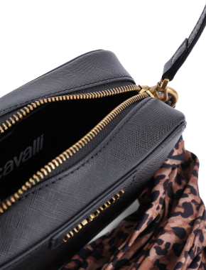 Женская сумка camera bag Just Cavalli из экокожи черная - фото 6 - Miraton