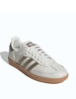 Женские кеды Adidas Samba из искусственной кожи белые - фото 1 - Miraton