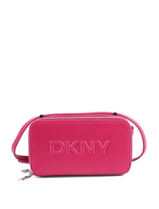 Женская сумка camera bag DKNY из экокожи бордовая с логотипом - фото  - Miraton