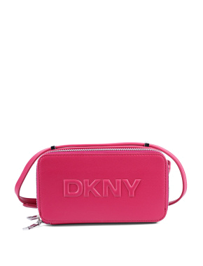 Жіноча сумка camera bag DKNY з екошкіри бордова з логотипом. - фото  - Miraton