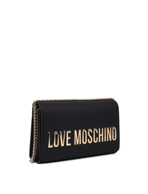 Сумка через плече Love Moschino із золотим лого - фото 2 - Miraton