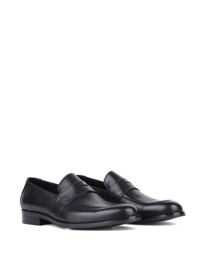 Мужские туфли лоферы кожаные черные - фото 2 - Miraton