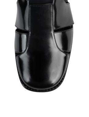 Женские туфли лоферы JEFFREY CAMPBELL Lurie кожаные черные - фото 4 - Miraton