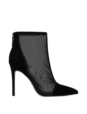 Жіночі черевики MiaMay велюрові чорні з сіткою - фото 1 - Miraton
