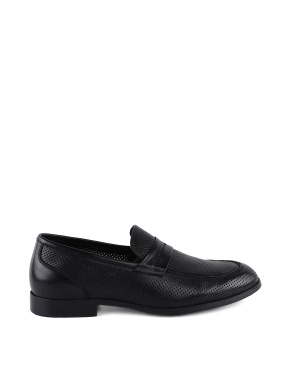 Чоловічі туфлі шкіряні чорні лофери - фото 1 - Miraton