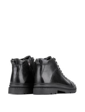 Мужские ботинки черные кожаные с подкладкой из натурального меха - фото 3 - Miraton