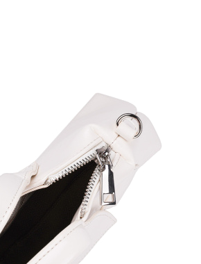Жіноча сумка крос-боді MIRATON з екошкіри біла з фурнітурою - фото 5 - Miraton