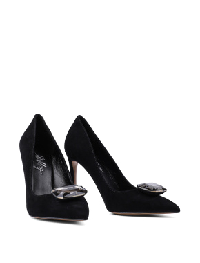 Жіночі туфлі з гострим носком чорні шкіряні - фото 3 - Miraton